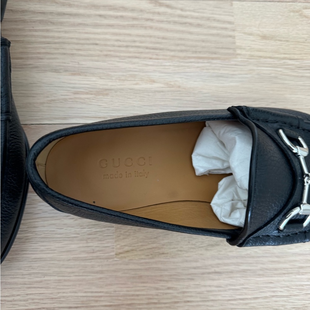 GUCCI Men's Horsebit loafers Black & Silver Sz 9.5 EUC - Picture 6 of 11